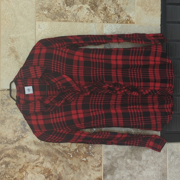 CAbi Tops - CAbi XS 3335 Lodge Plaid Ruffle Flannel Shirt Top